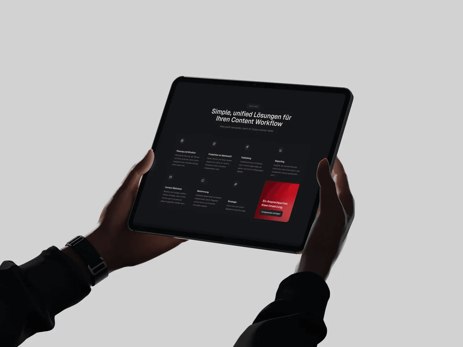 Alpha Experience Media iPad Mockup