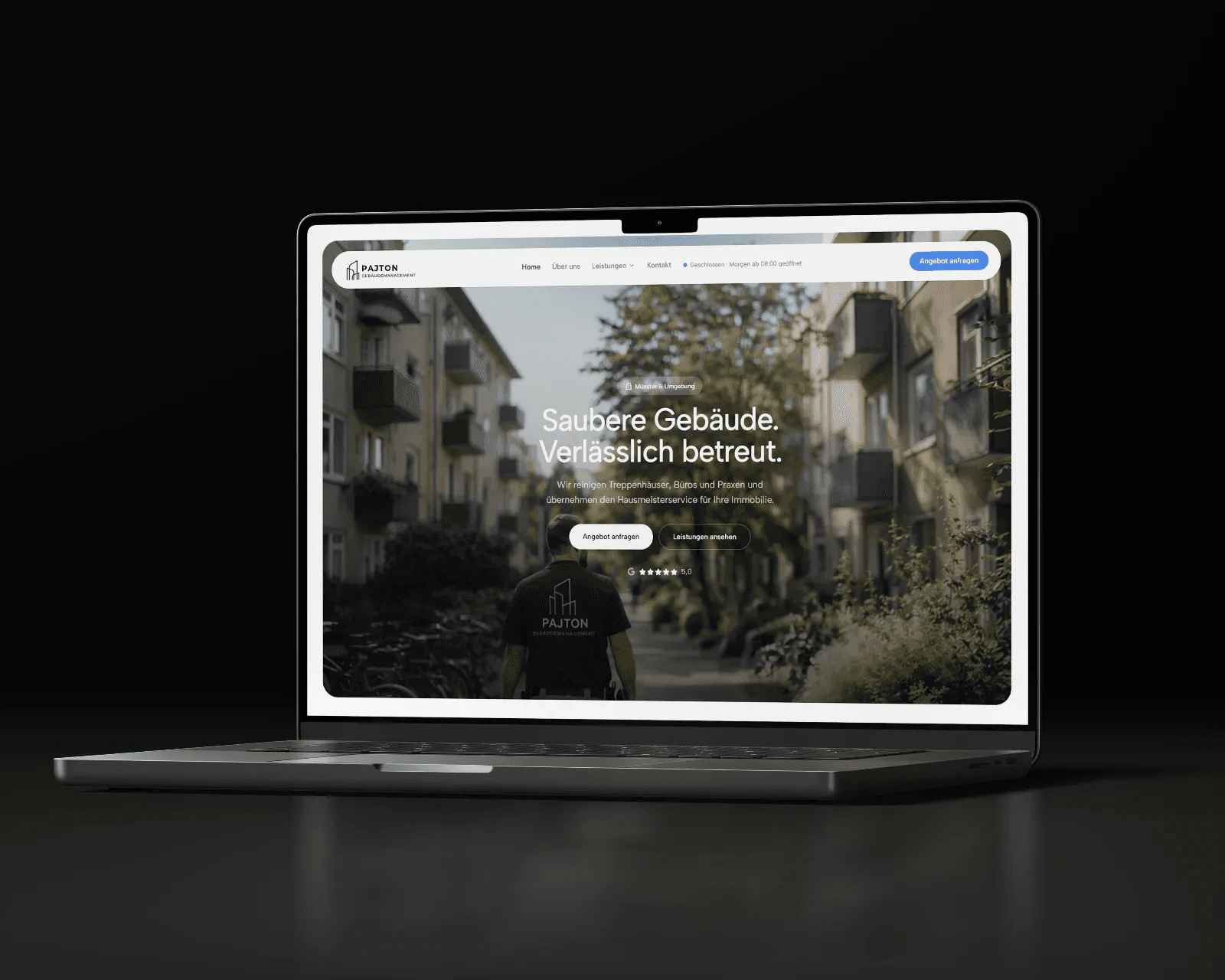 Pajton Website Laptop Mockup